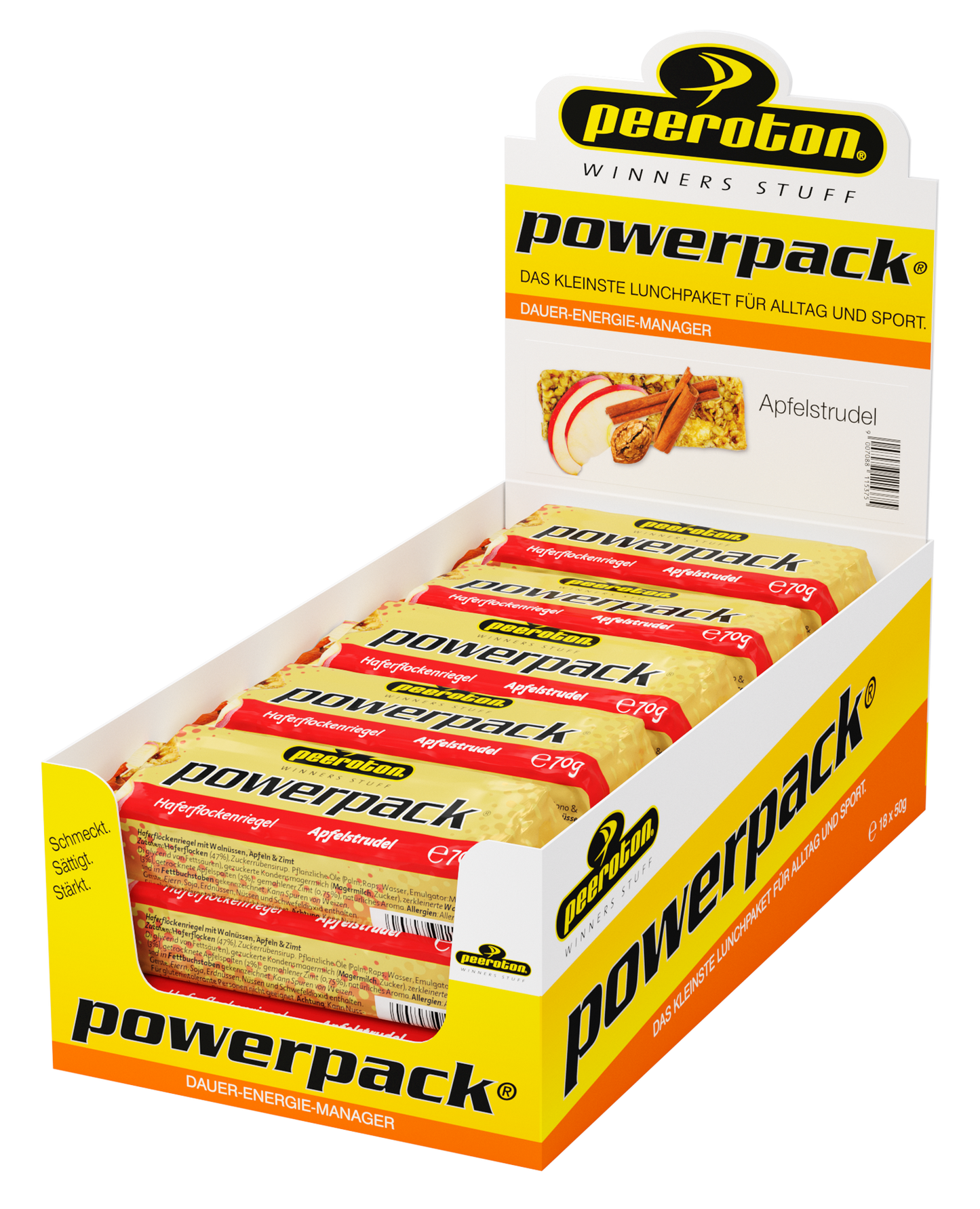 POWERPACK Energie Protein Riegel 15x70g - Apfelstrudel