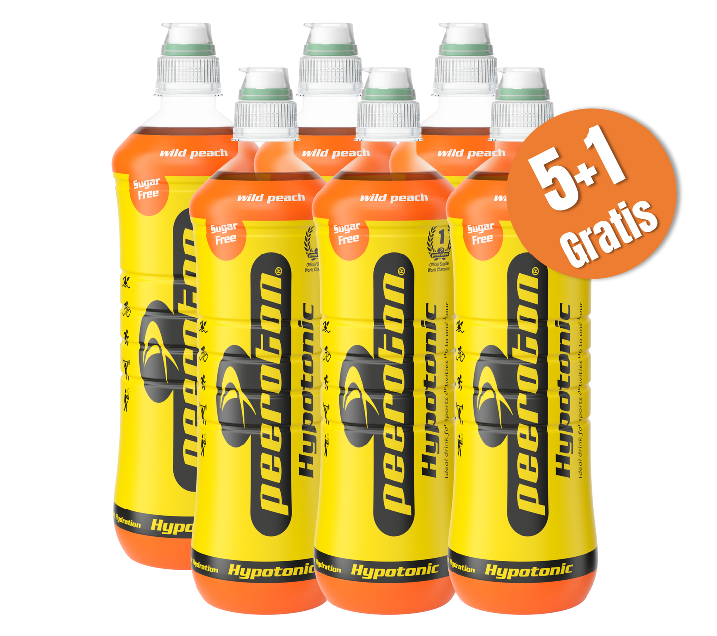 HYPOTONIC - Sport Elektrolyt Getränk 6-Pack - Zuckerfrei - Wild Peach