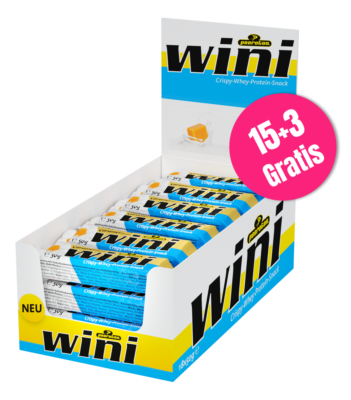 WINI Crispy-WHEY Protein Bar 18x50g - Caramel