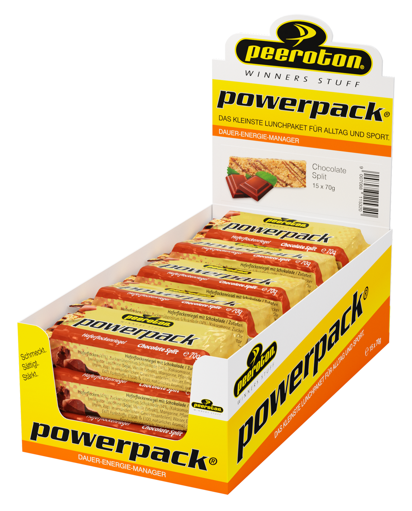 POWERPACK Energie Protein Riegel 15x70g - Chocolate Split